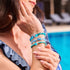 Bracelet mauvais œil en verre Firefly | Argent sterling 925 | Bleu sarcelle